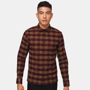 Lululemon Men's Masons Peak Flannel Shirt - Burgundy/Brown